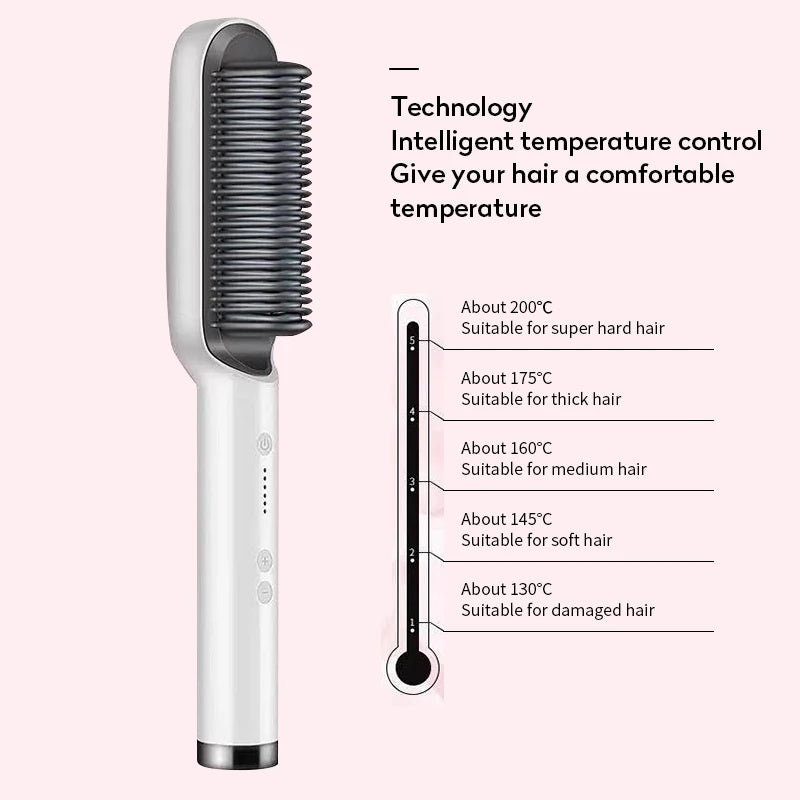Hair Straightener Hot Comb Negative Ion Curling Tong Dual-purpose Electric Hair Brush