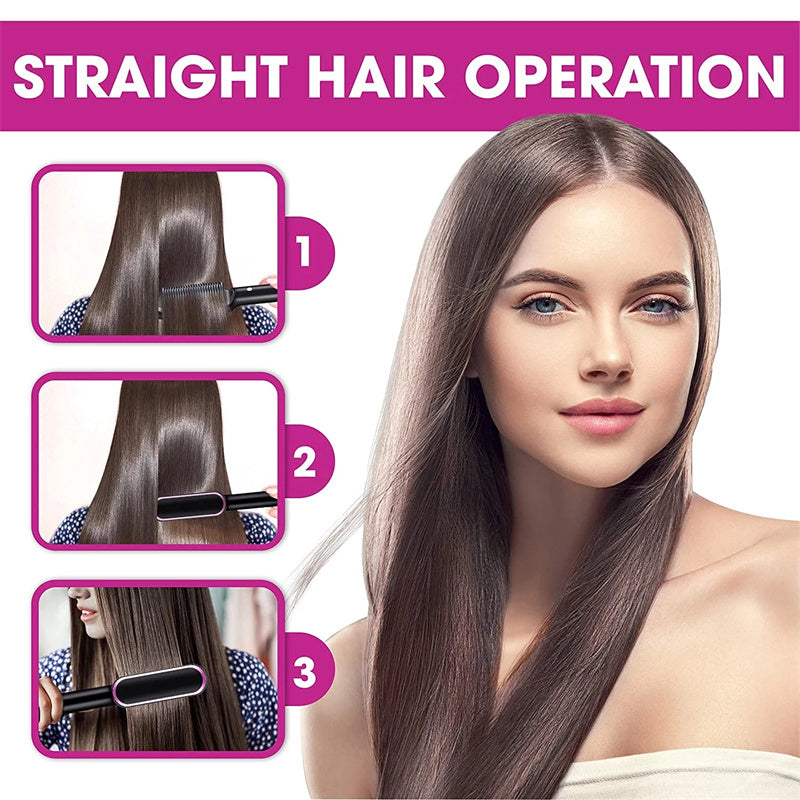 Hair Straightener Hot Comb Negative Ion Curling Tong Dual-purpose Electric Hair Brush